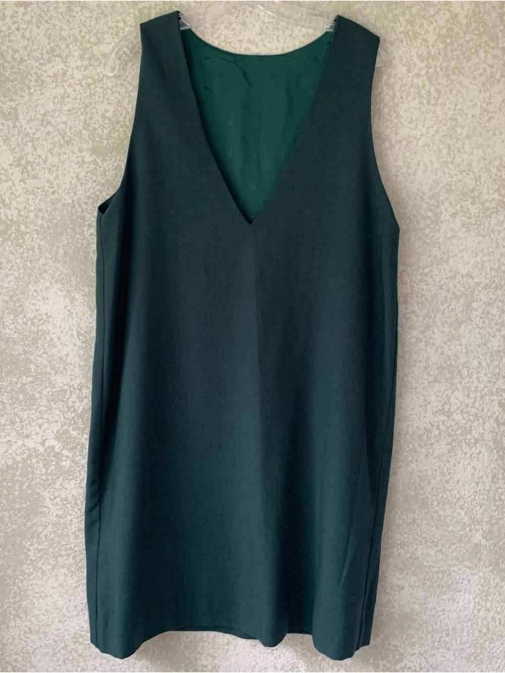 Sleeveless V-Neck Midi Dress in Dark Green